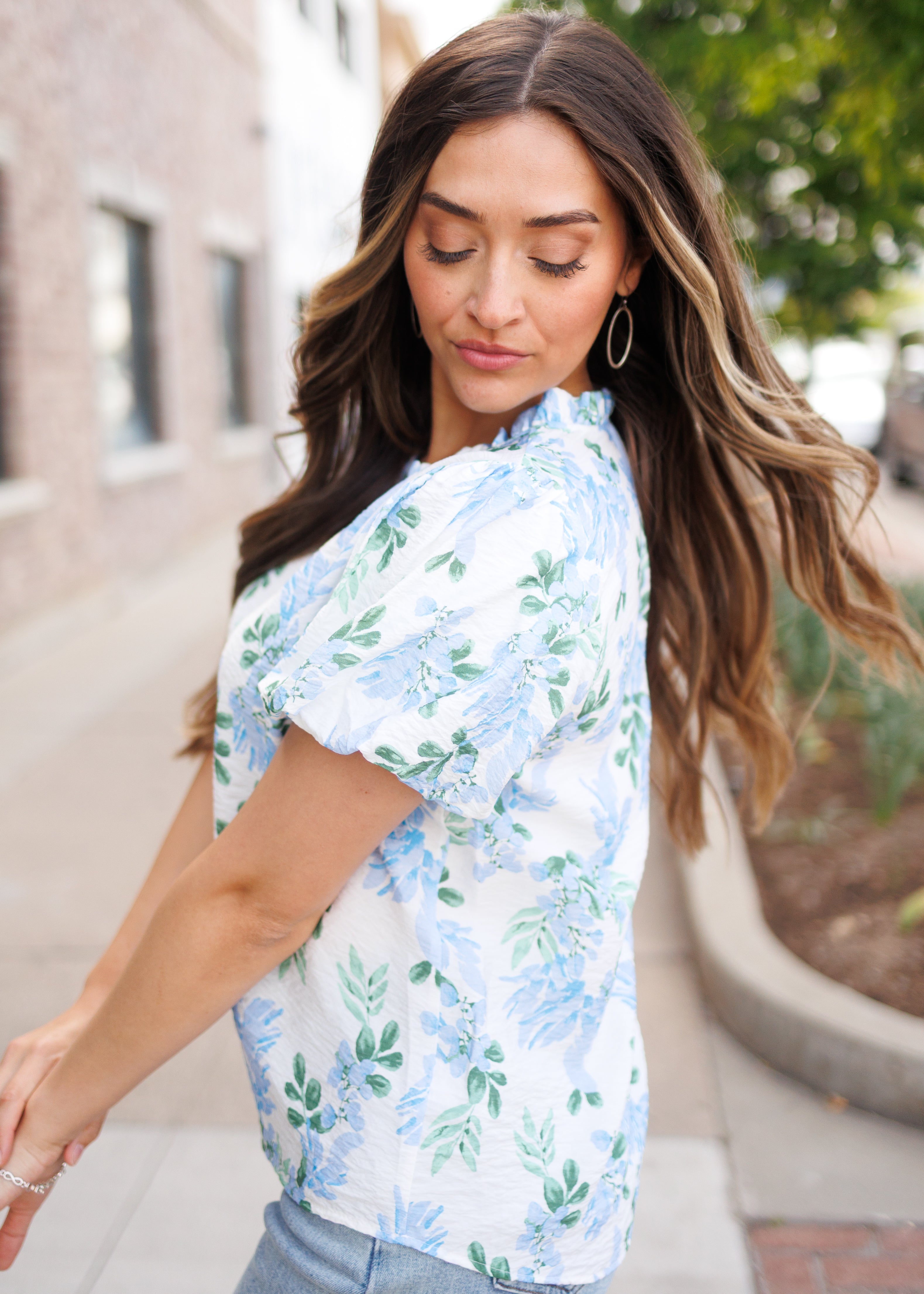 Tatum Blue Floral Blouse
