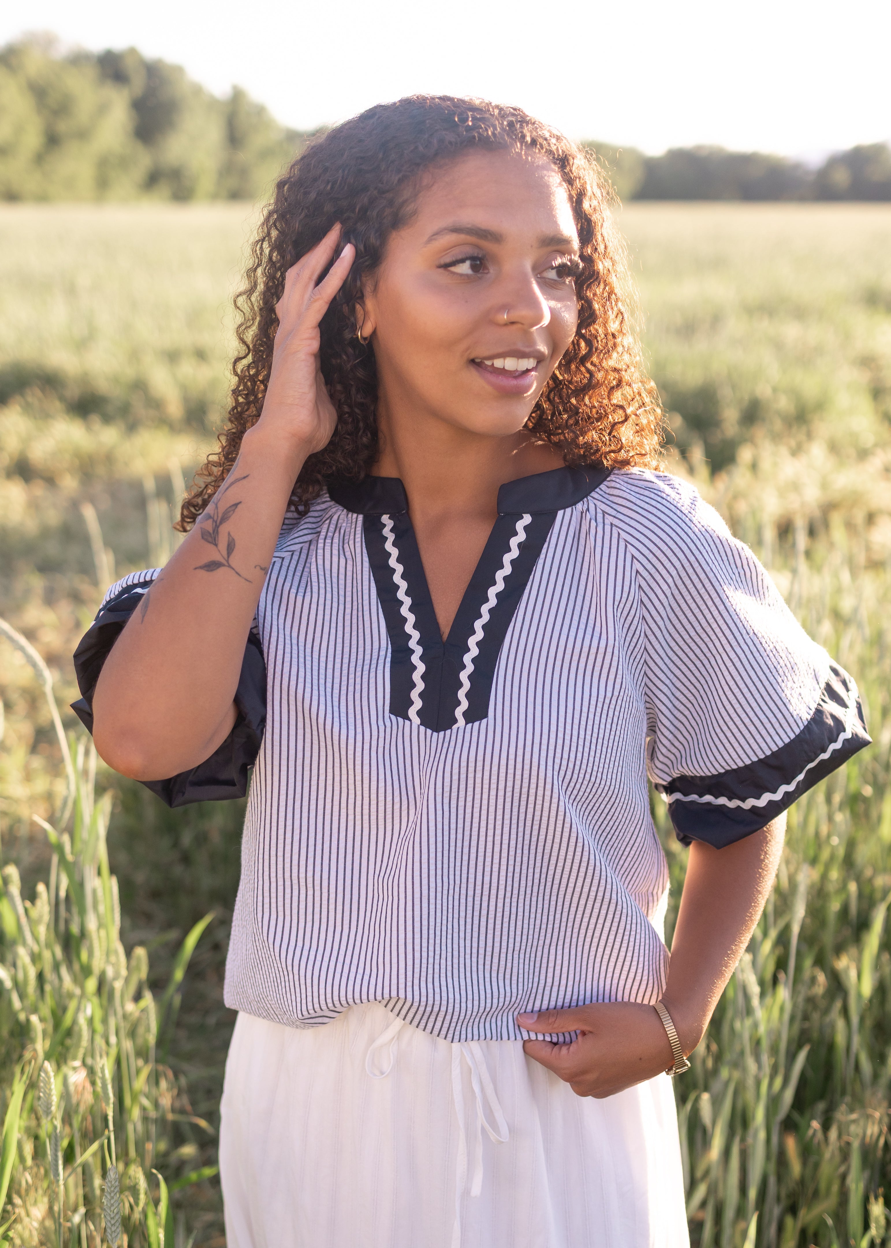 Teagan Striped Blouse