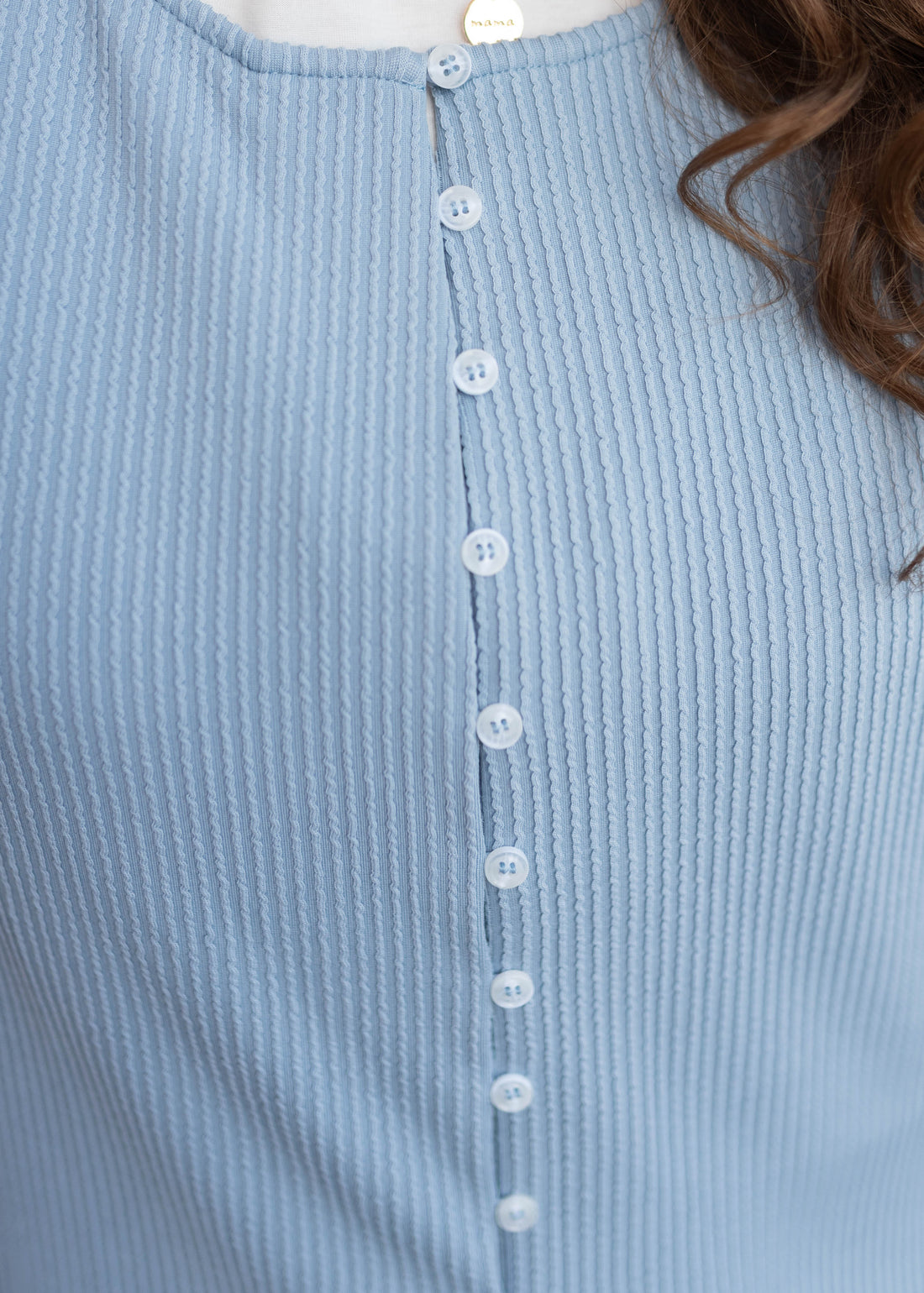 Tiffany Dusty Blue Textured Top