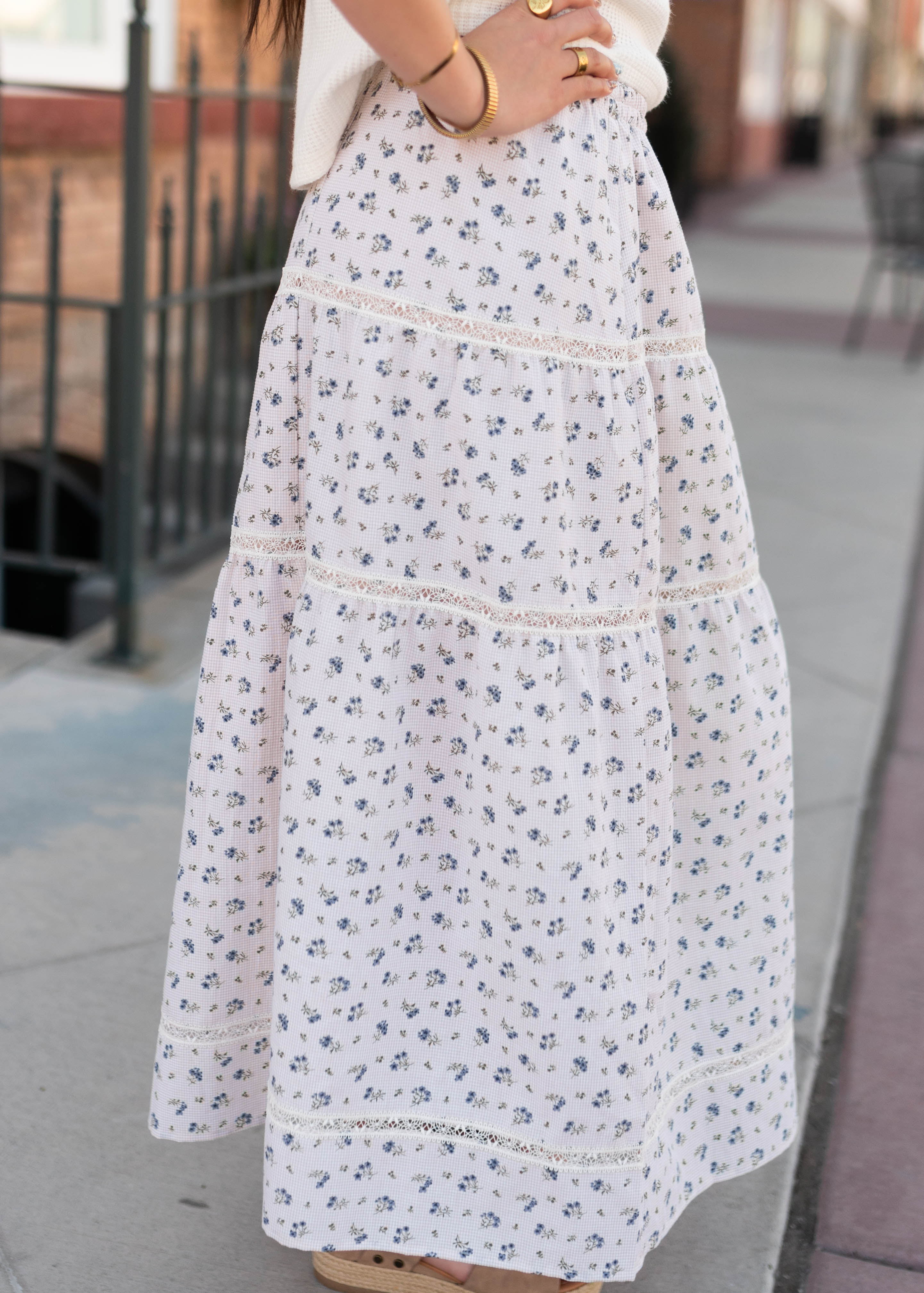 Willow Taupe Floral Skirt