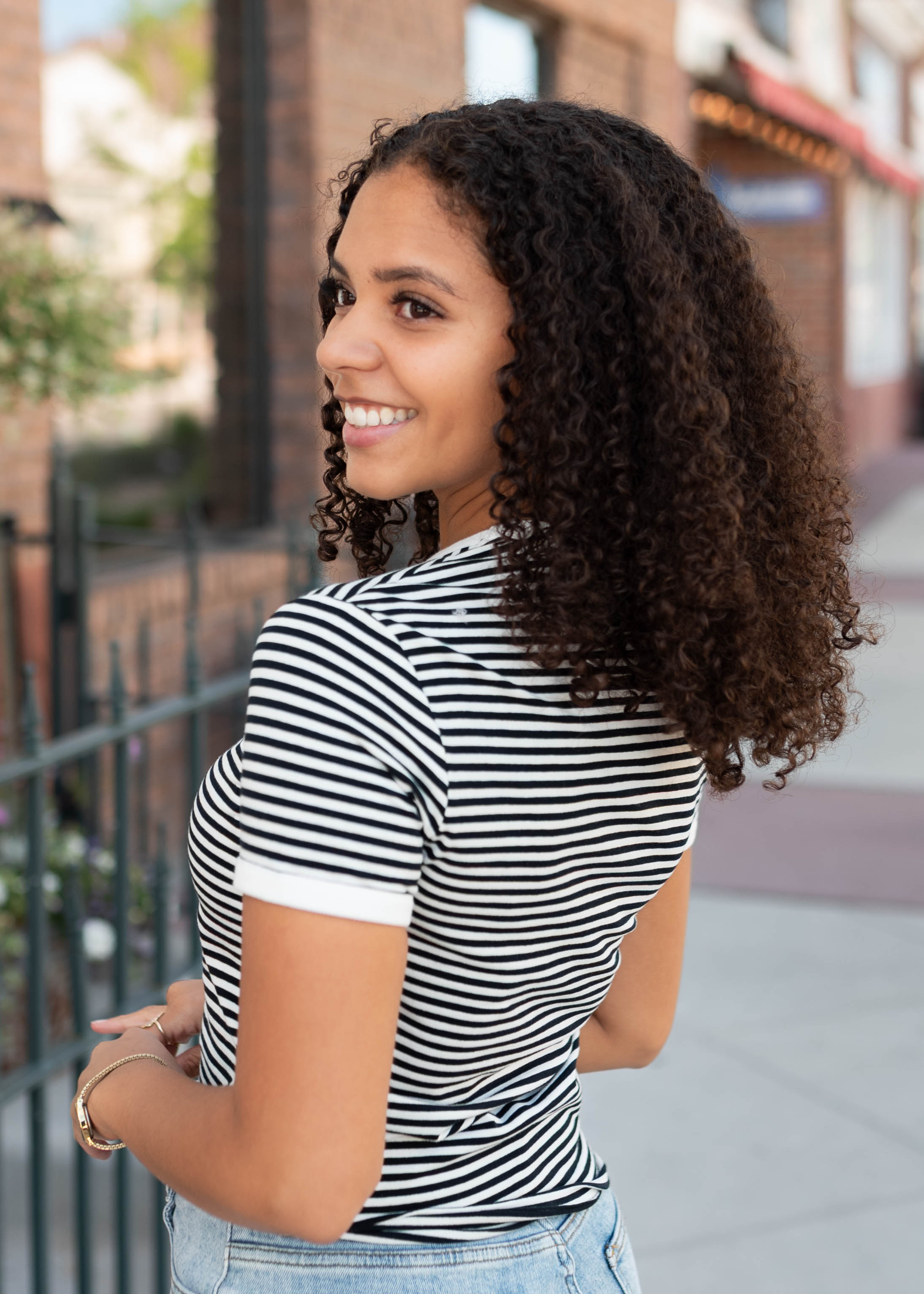 Wren Black Striped Top