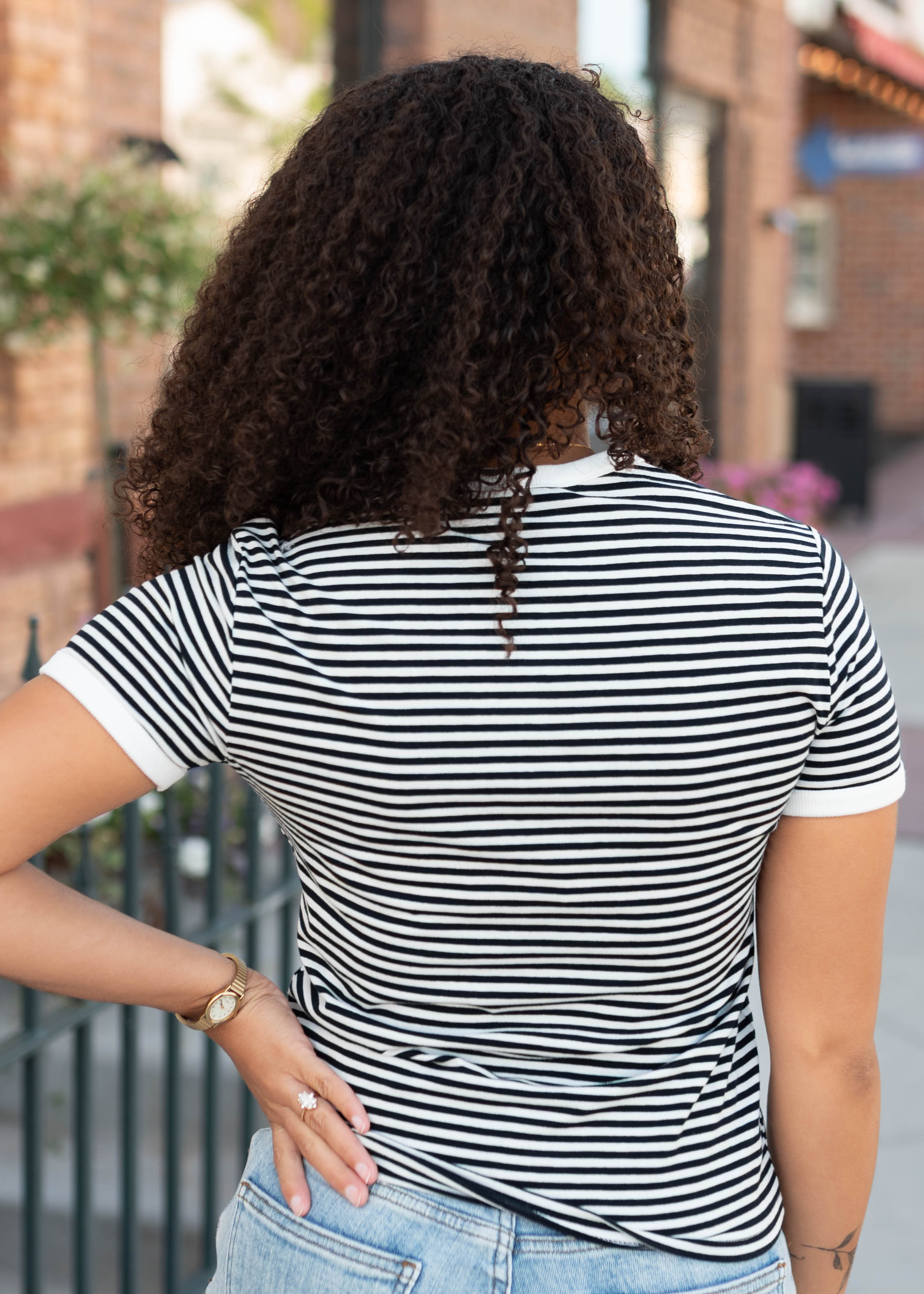 Wren Black Striped Top