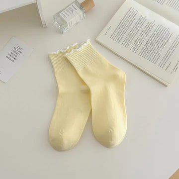 Priscilla Yellow Ruffle Socks