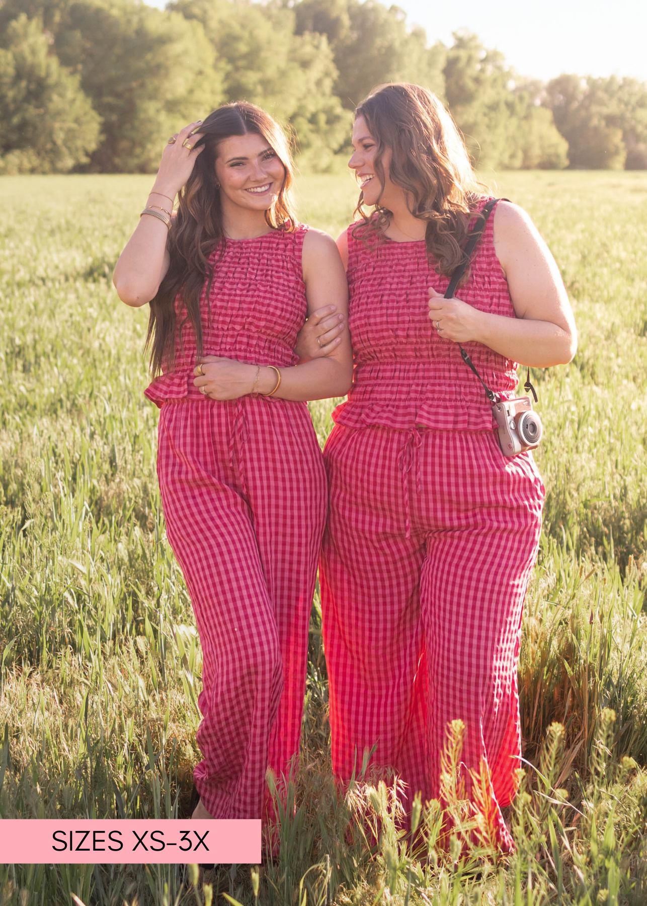 Lottie Fuchsia Gingham Pants