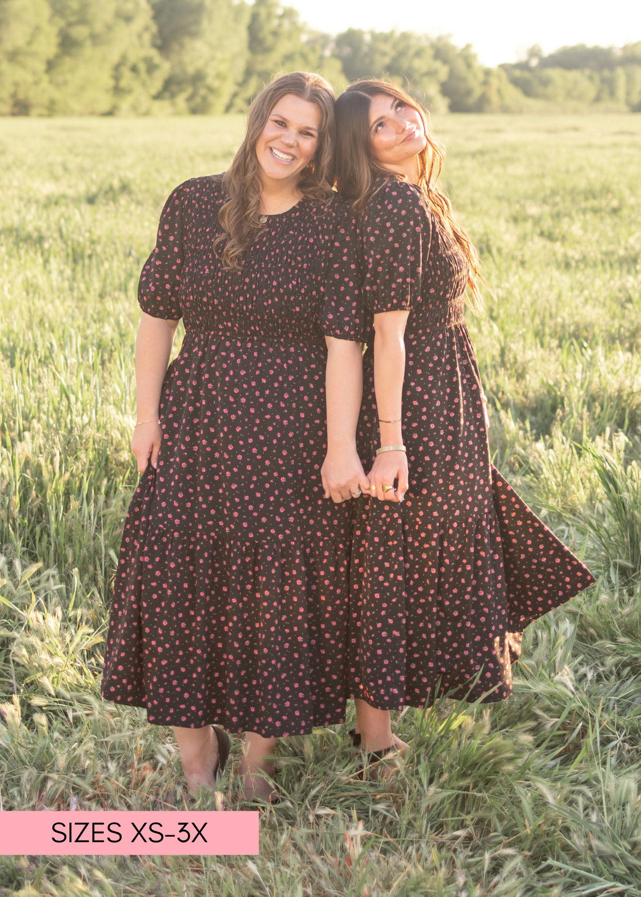 Josephine Black Floral Dress