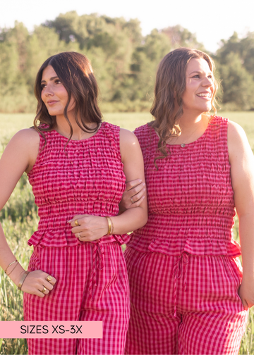 Lottie Fuchsia Gingham Tank