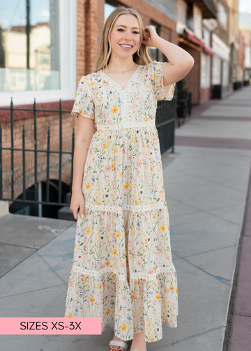 Sasha Ivory Multi Floral Dress