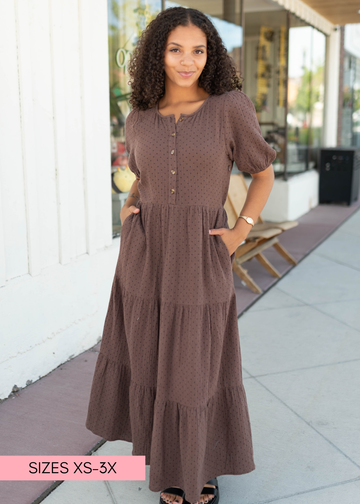 Maya Brown Polka Dot Dress